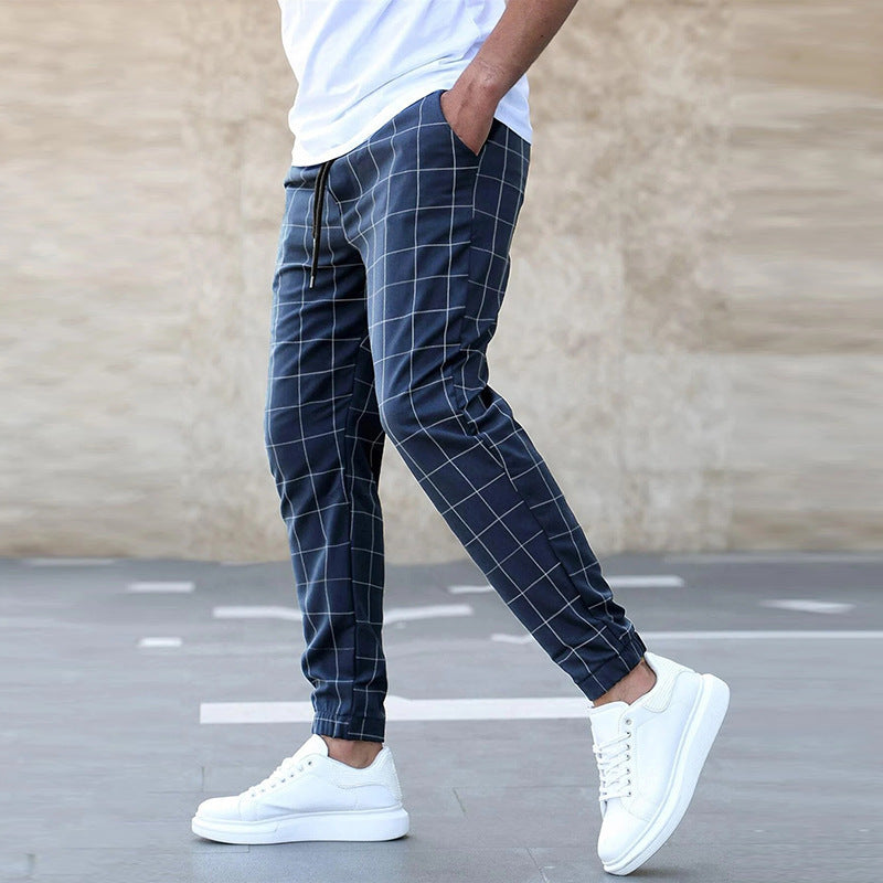 Hans™ | Herren Jogginghose kariert – Gerade geschnitten, Casual Streetwear, Frühling Freizeit