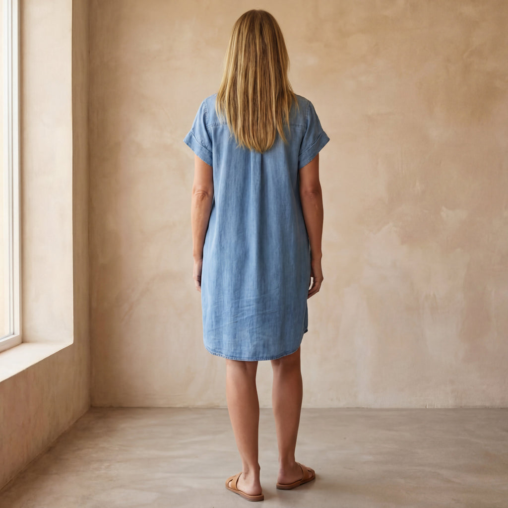 Eloira™ | Mittellanges Freizeitkleid mit Knopfleiste