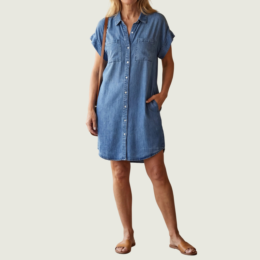 Eloira™ | Mittellanges Freizeitkleid mit Knopfleiste