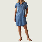 Eloira™ | Mittellanges Freizeitkleid mit Knopfleiste