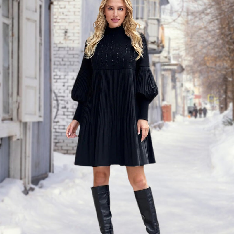 Avelyn™ | Elegantes Plisseekleid mit Laternenärmeln