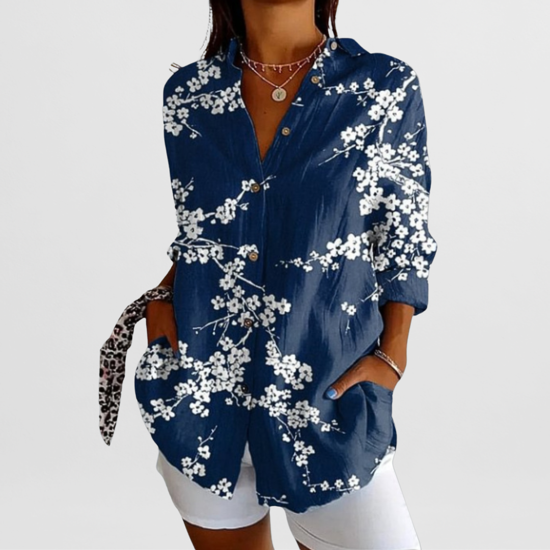 Hilda™ | Elegante Vintage-Bluse mit Blumenmuster