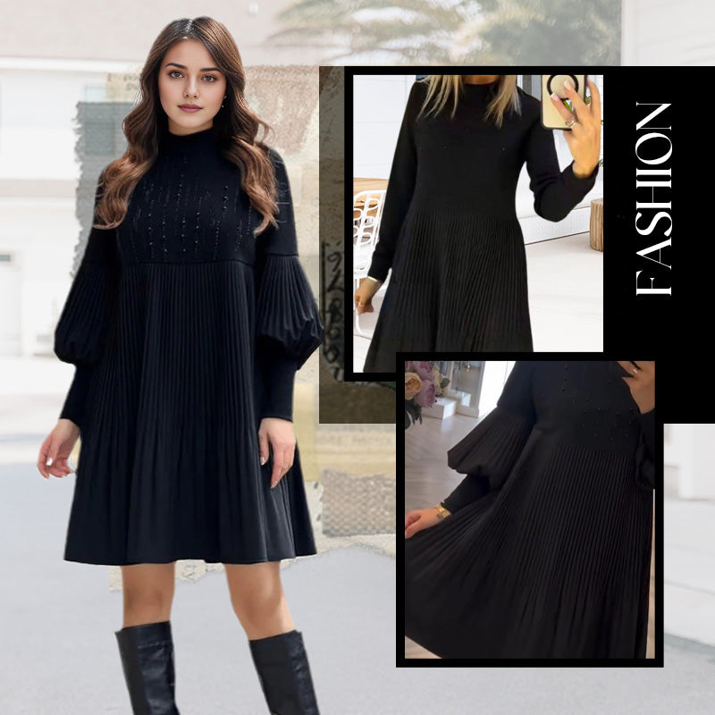 Avelyn™ | Elegantes Plisseekleid mit Laternenärmeln