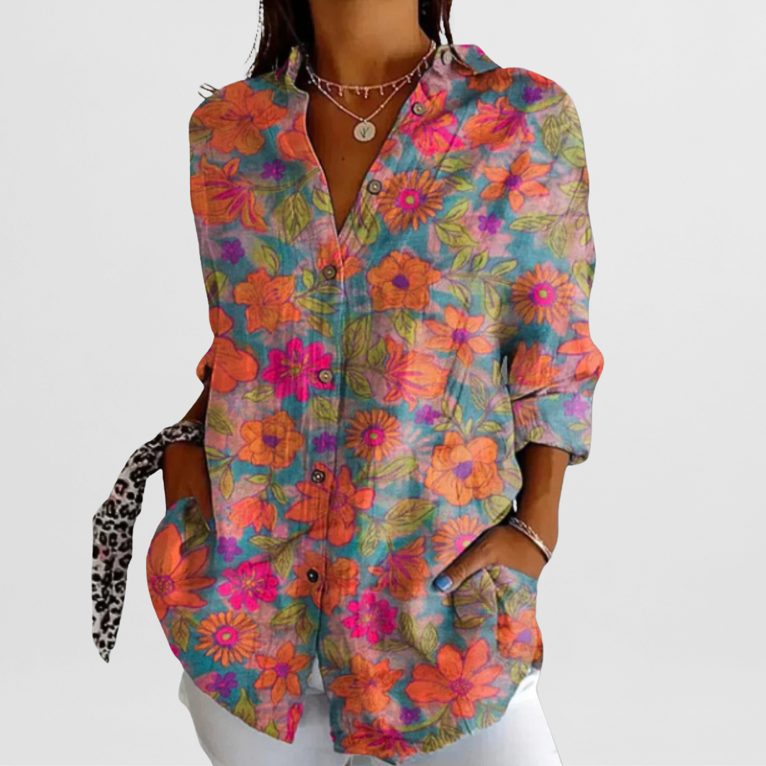 Hilda™ | Elegante Vintage-Bluse mit Blumenmuster