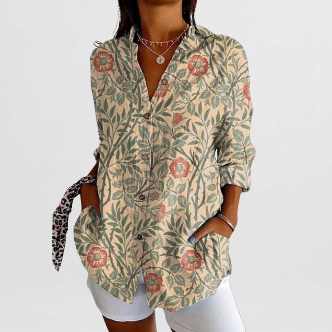 Hilda™ | Elegante Vintage-Bluse mit Blumenmuster
