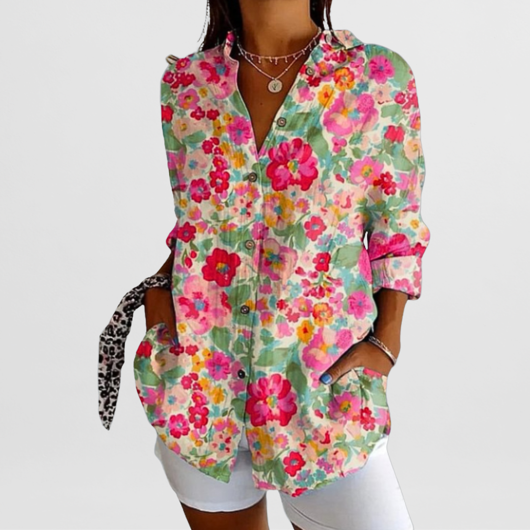 Hilda™ | Elegante Vintage-Bluse mit Blumenmuster