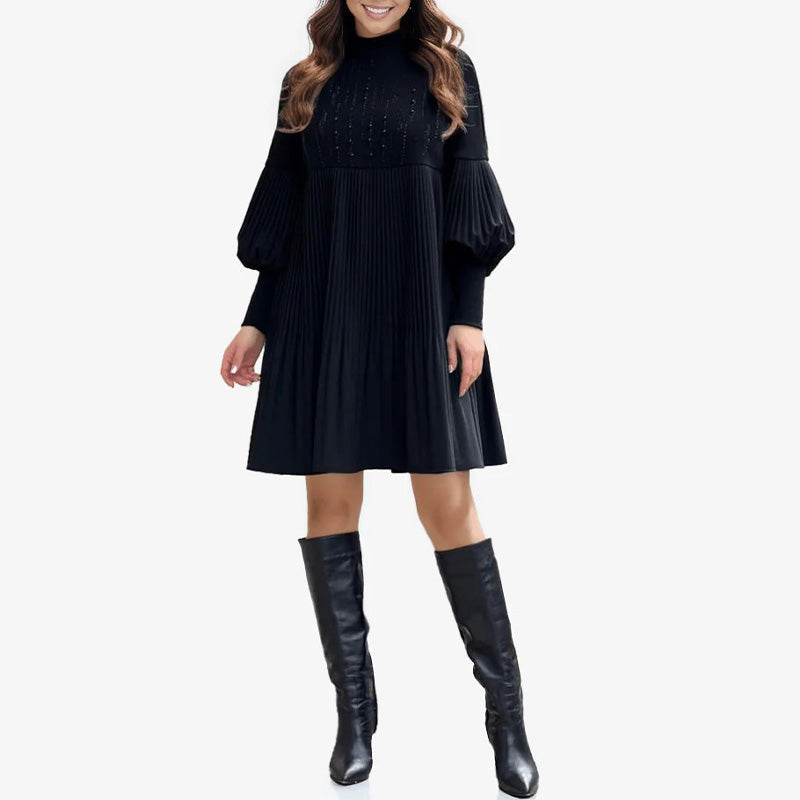 Avelyn™ | Elegantes Plisseekleid mit Laternenärmeln