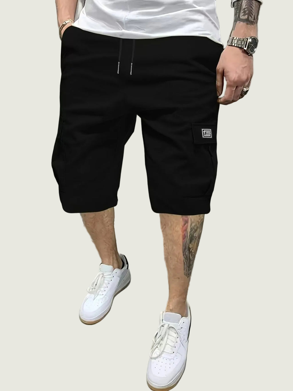Jetzt 1+1 | Stefan™ | Lässige Herren-Cargo-Shorts mit verstellbarem Kordelzug