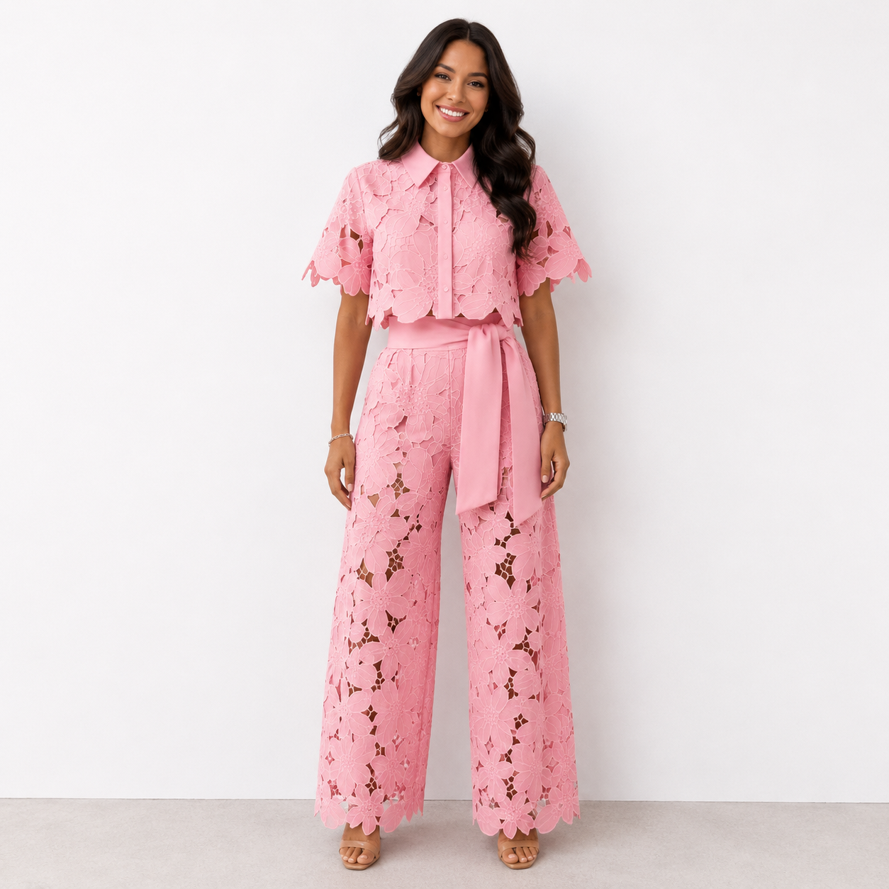 Celia | Elegantes zweiteiliges Set mit feinen Musterdetails