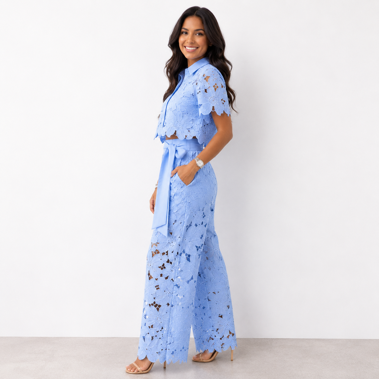 Celia | Elegantes zweiteiliges Set mit feinen Musterdetails