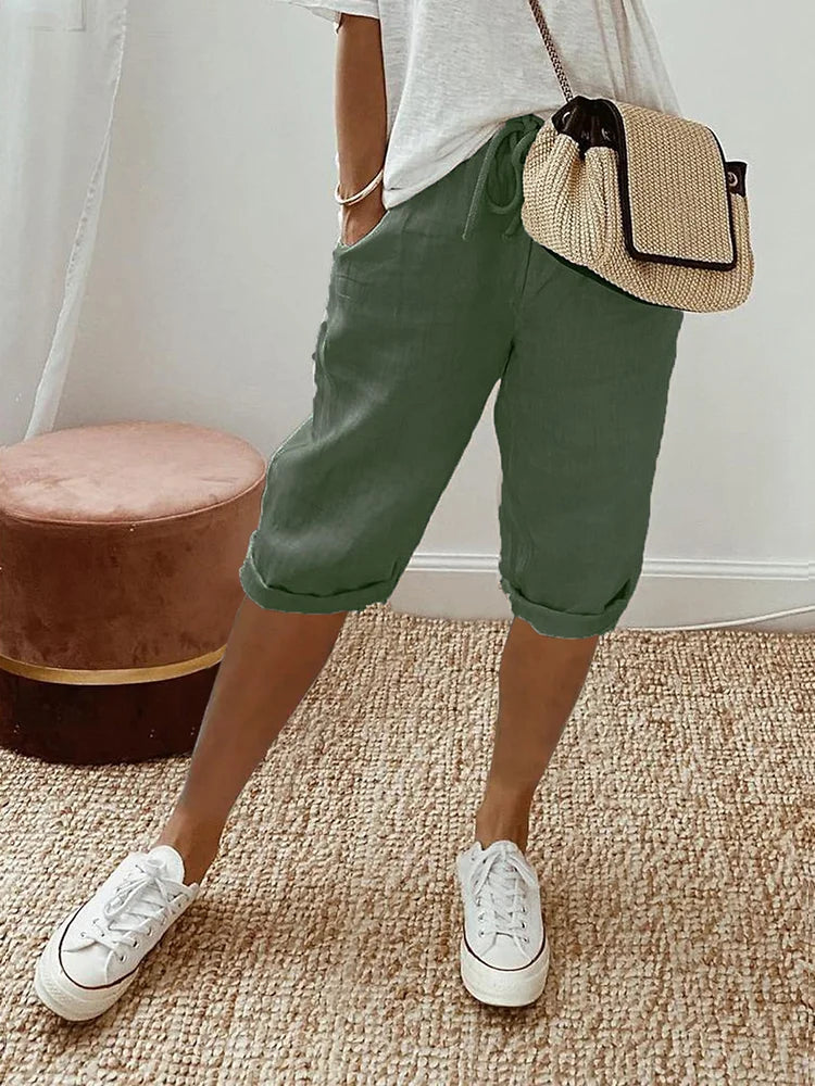 Clara | Luftige Damen-Caprihose mit Tunnelzug