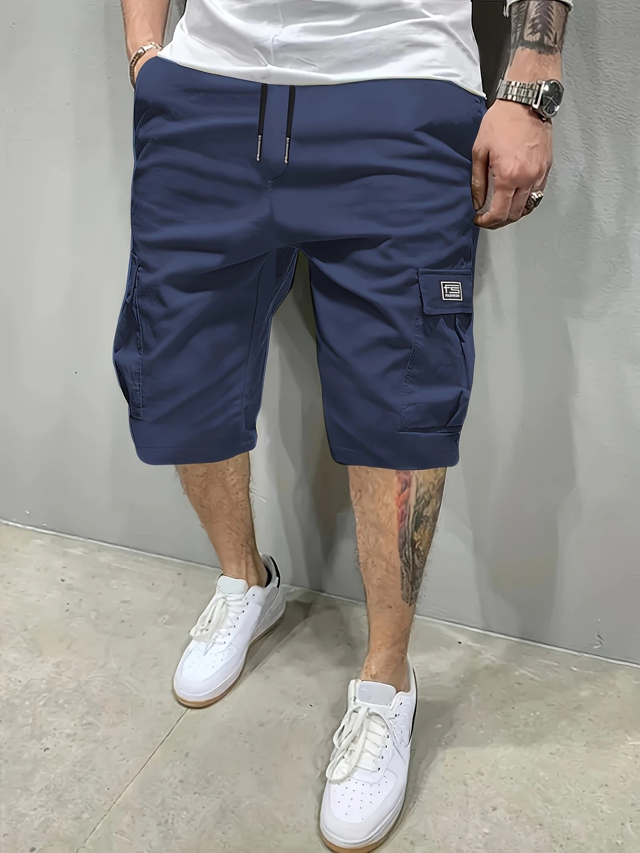 Jetzt 1+1 | Stefan™ | Lässige Herren-Cargo-Shorts mit verstellbarem Kordelzug