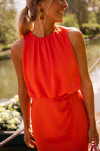 Marit | Elegantes Neckholder-Kleid mit Beinschlitz