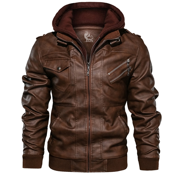 Matheo |  Lässige Herrenjacke mit Stehkragen im Bikerstil