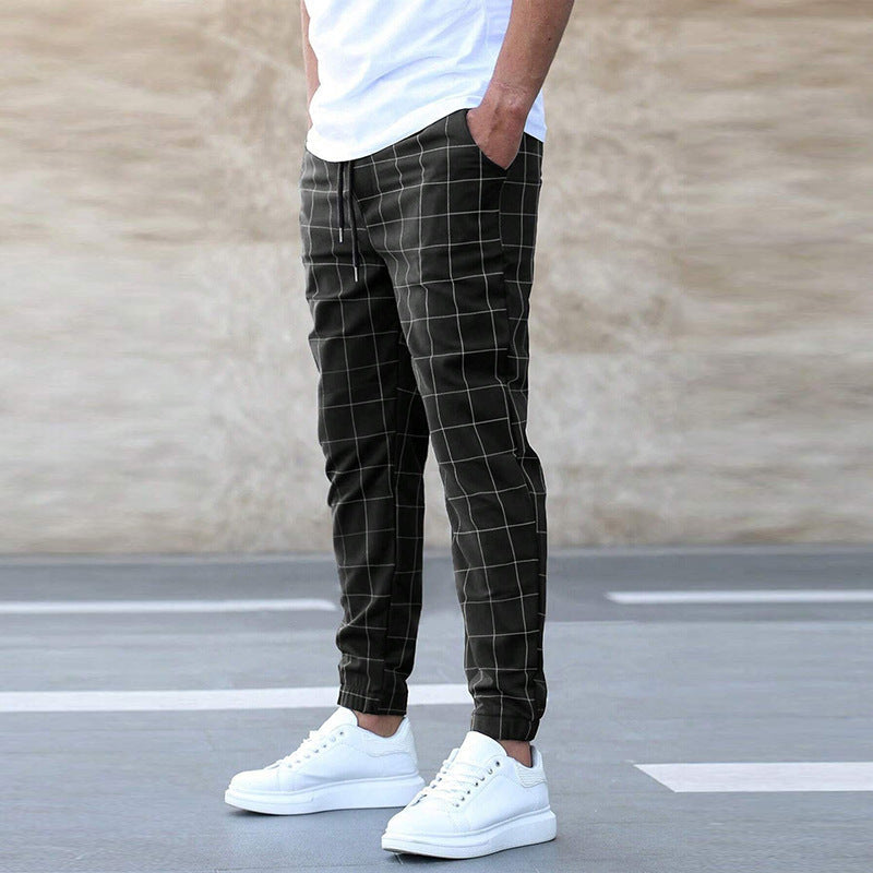 Hans™ | Herren Jogginghose kariert – Gerade geschnitten, Casual Streetwear, Frühling Freizeit