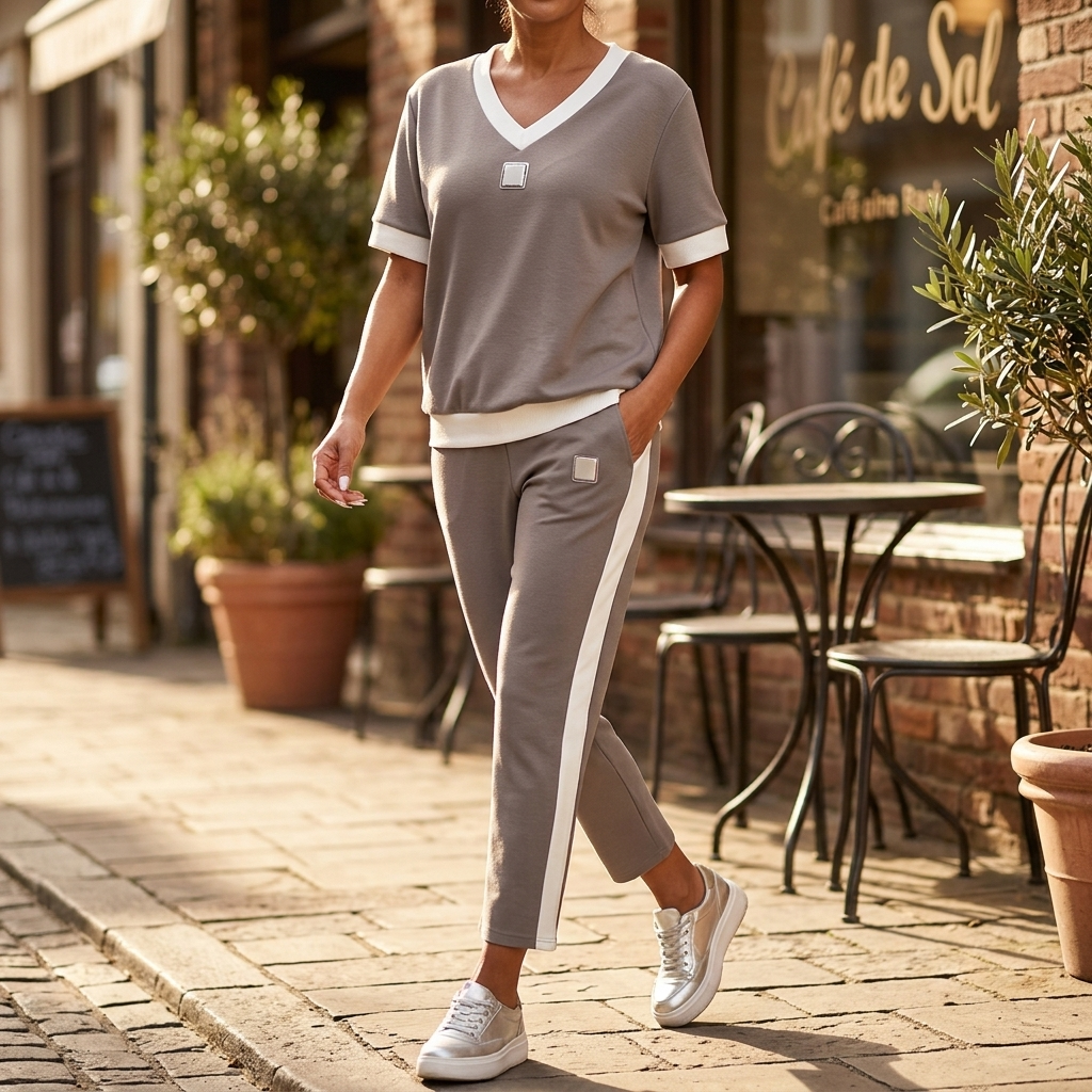 Ellara – Zweiteiliges Set mit V-Ausschnitt und Hose