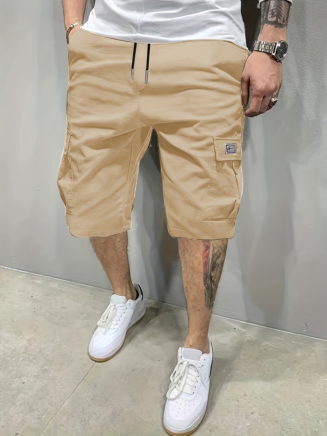 Jetzt 1+1 | Stefan™ | Lässige Herren-Cargo-Shorts mit verstellbarem Kordelzug