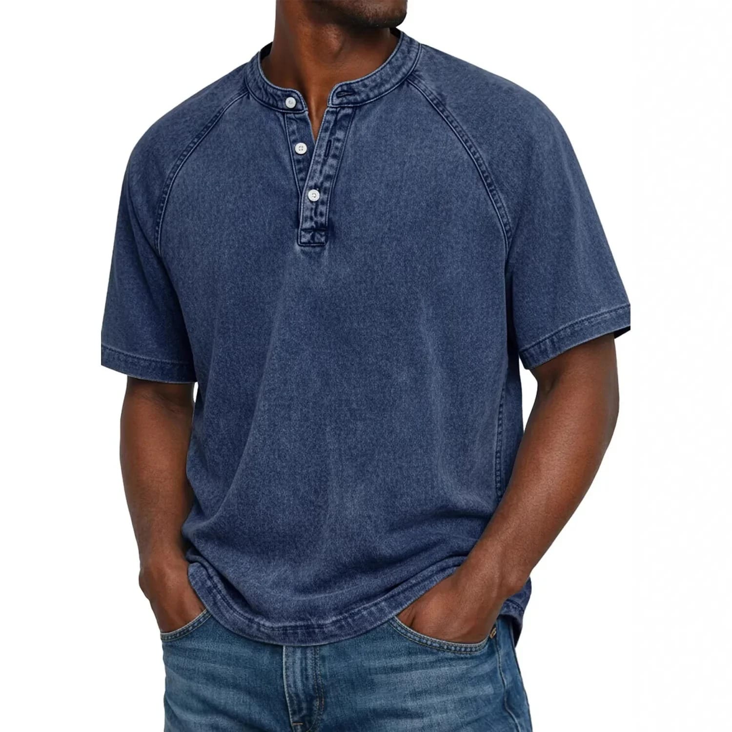 Lukas | Lässiges Herren-Henley-Shirt in Washed-Optik