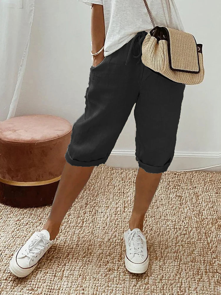 Clara | Luftige Damen-Caprihose mit Tunnelzug