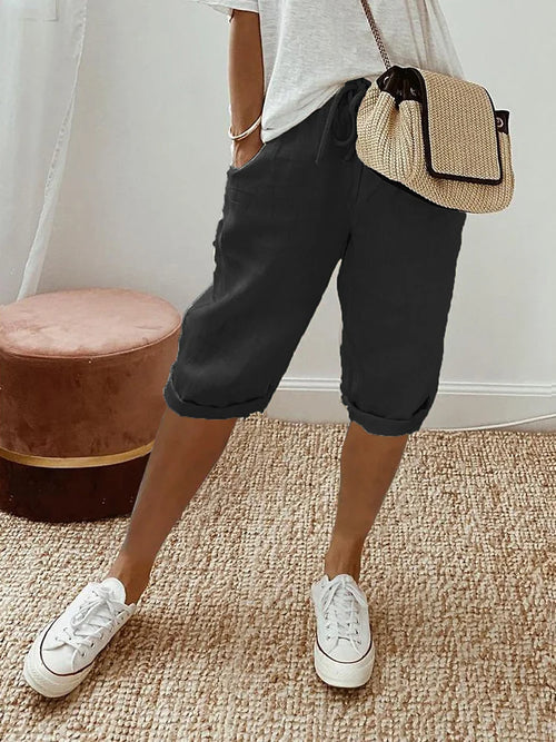 Clara | Luftige Damen-Caprihose mit Tunnelzug
