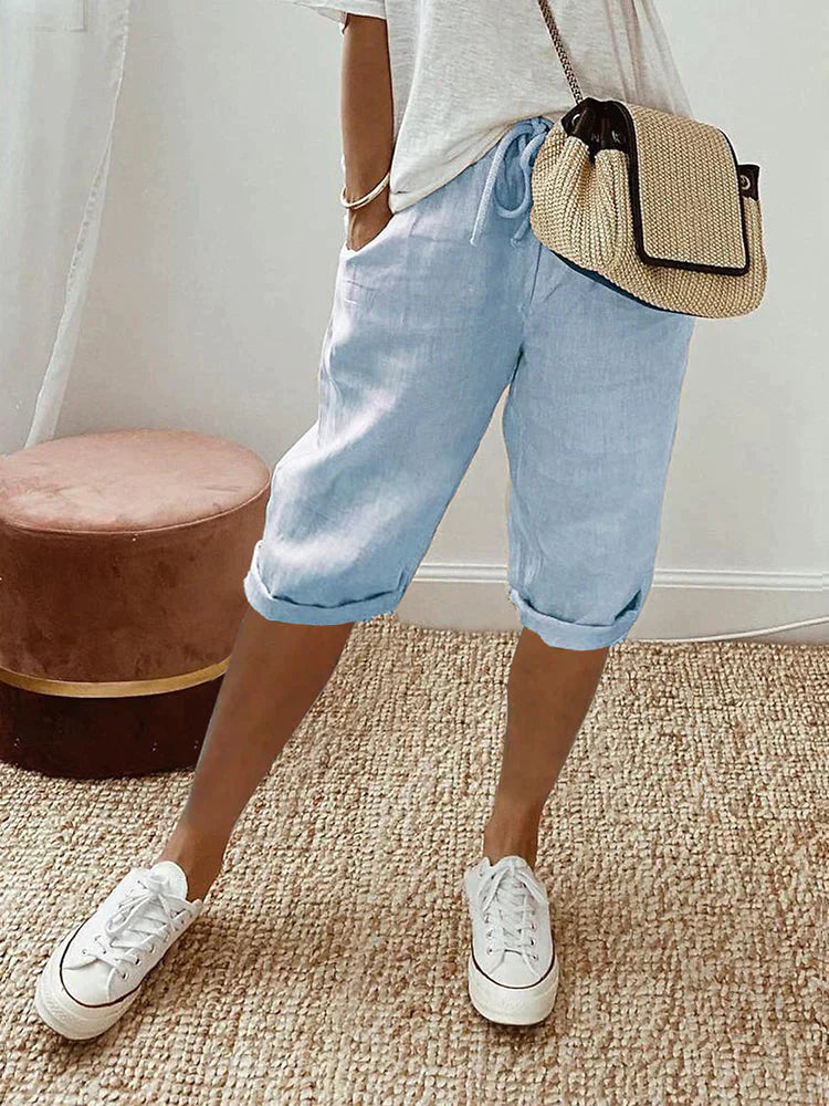 Clara | Luftige Damen-Caprihose mit Tunnelzug