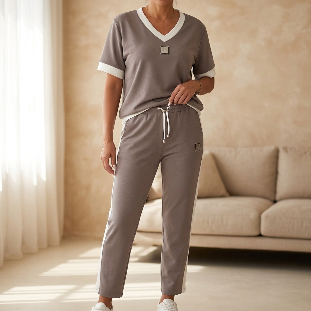Ellara – Zweiteiliges Set mit V-Ausschnitt und Hose