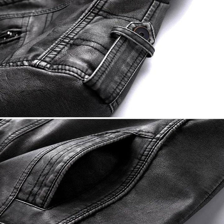 Falk | Lässige Herrenjacke mit Stehkragen im Bikerstil