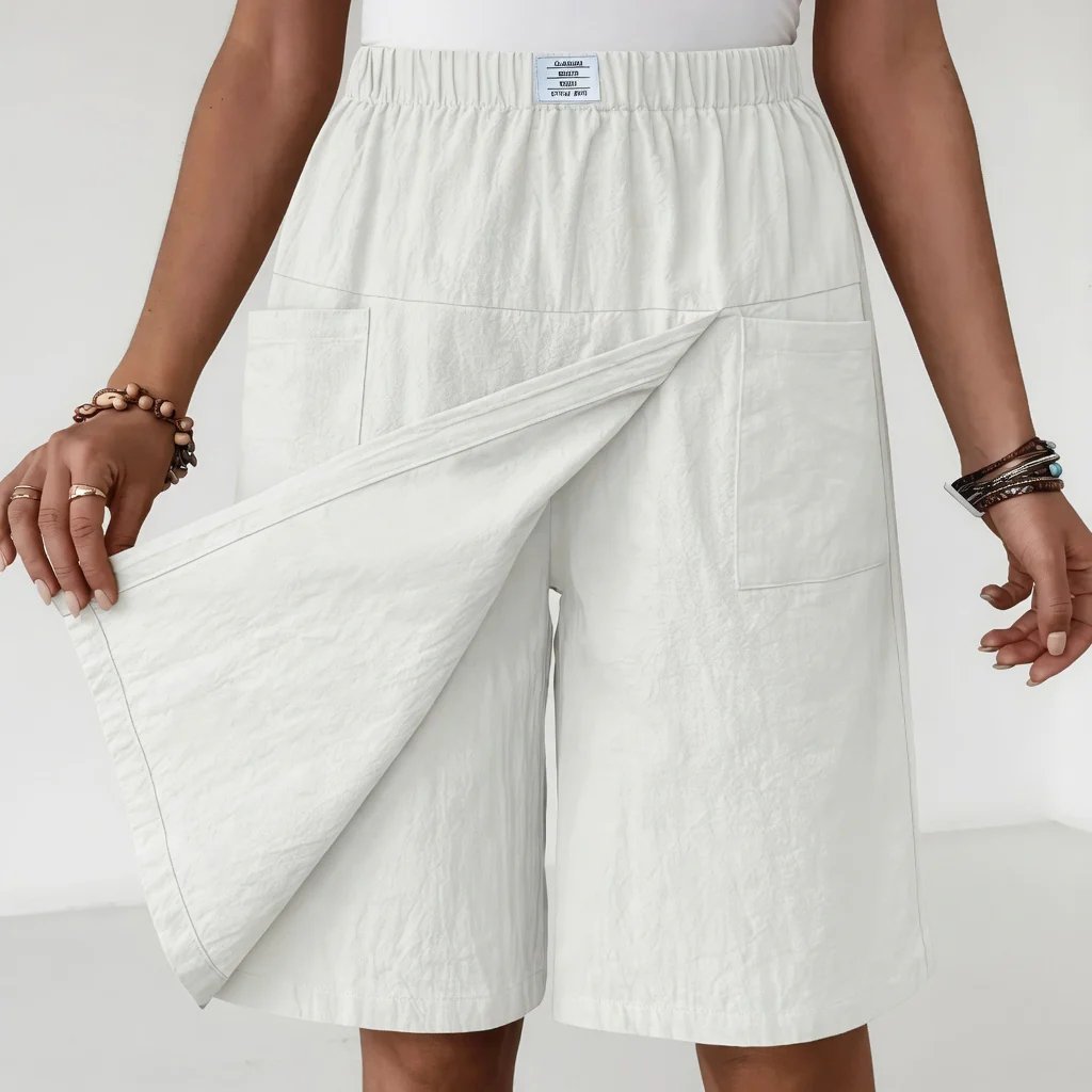 Heidi | Lockere Damen-Culotte aus Leinen mit Dehnbund