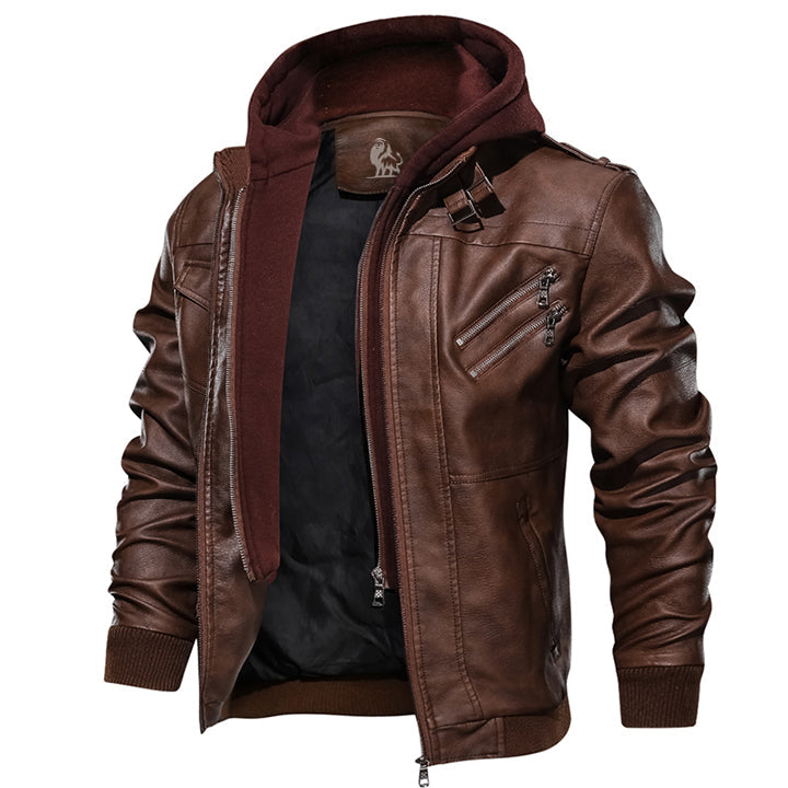 Matheo |  Lässige Herrenjacke mit Stehkragen im Bikerstil