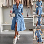 Jely™ | Maxikleid mit langen Ärmeln und Knopfleiste