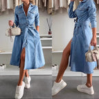 Jely™ | Maxikleid mit langen Ärmeln und Knopfleiste