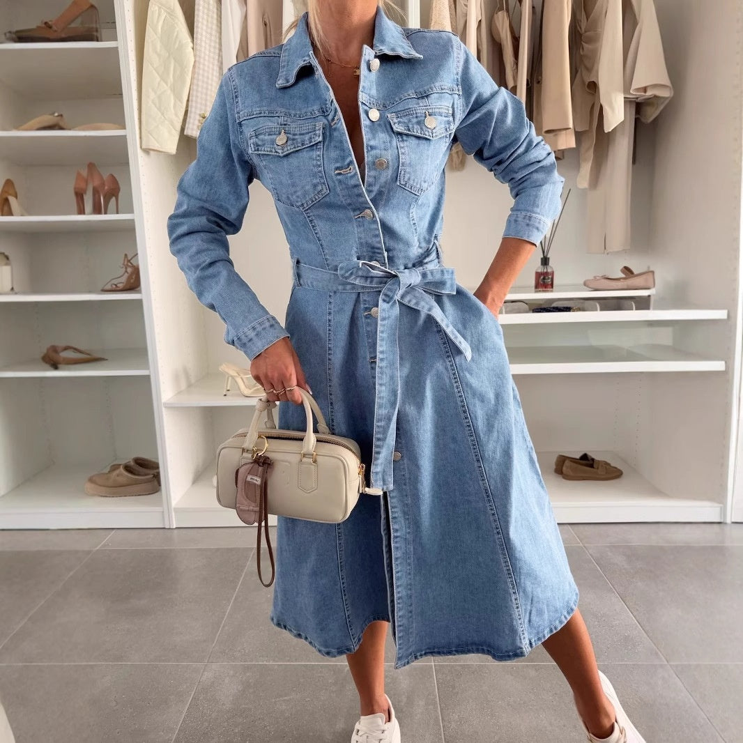 Jely™ | Maxikleid mit langen Ärmeln und Knopfleiste