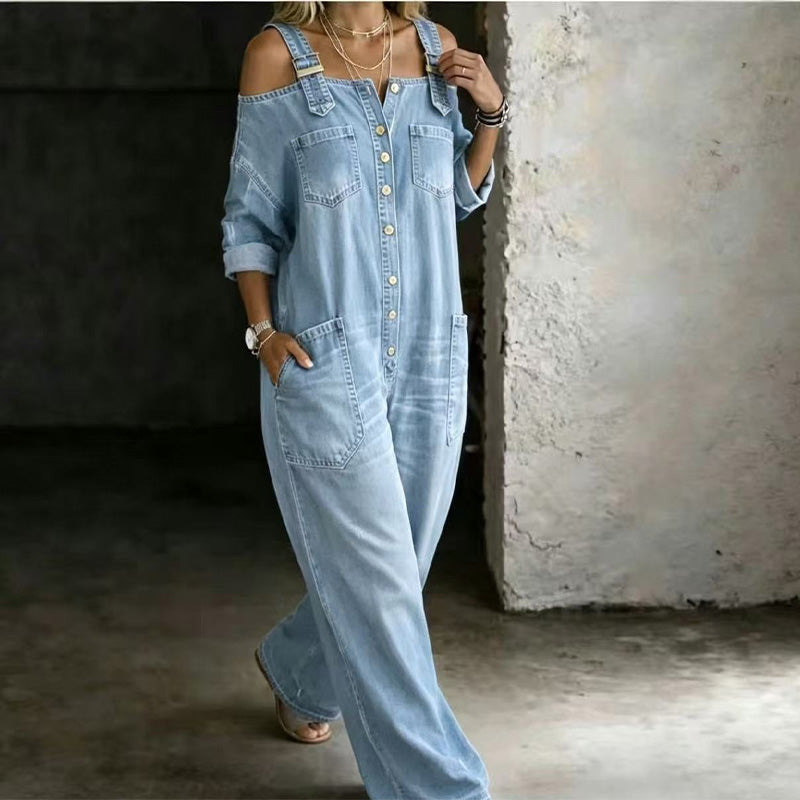 Ina | Lässiger Jumpsuit mit Knopfleiste und Taschen