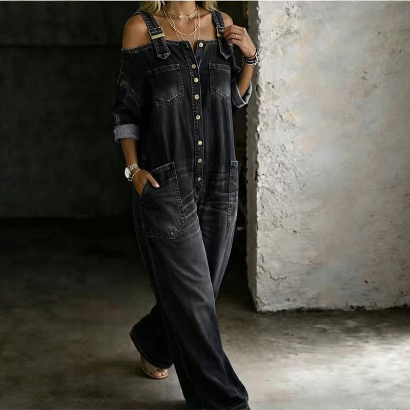Ina | Lässiger Jumpsuit mit Knopfleiste und Taschen