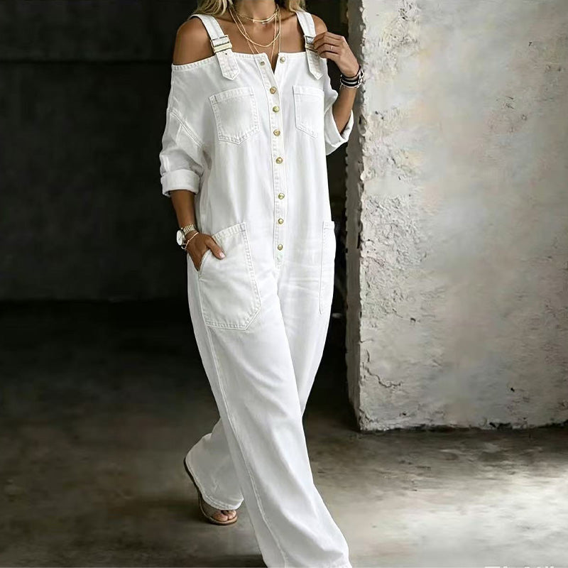 Ina | Lässiger Jumpsuit mit Knopfleiste und Taschen